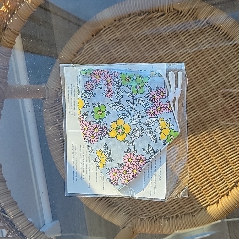 Tory Burch power blue floral face mask